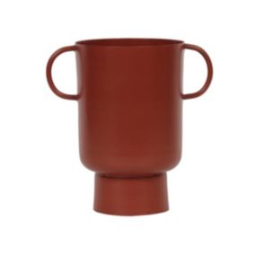 Petit vase en métal avec anses - H.17 cm - Terracotta - BILIAN