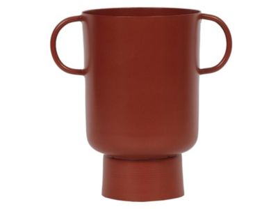 Petit vase en métal avec anses - H.17 cm - Terracotta - BILIAN