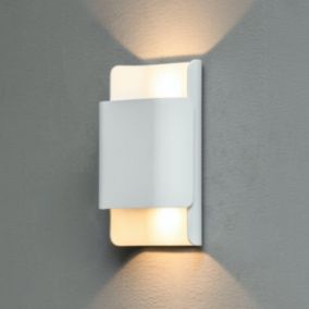 Petite applique carré double éclairage LED blanche IP54 - Laila