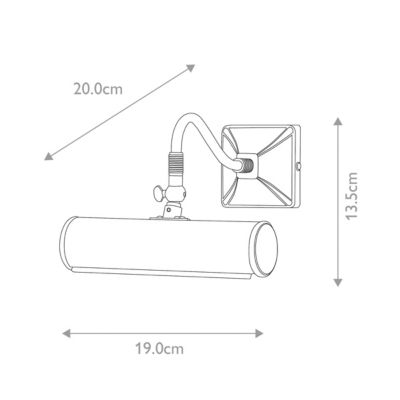 Petite applique pour tableau Picture Light 1 lumière - Chrome poli