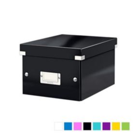 Petite Boîte de rangement en Carton A5+ avec couvercle - Noir