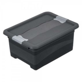 Petite boîte de rangement résistante empilable 12 litres - Gris