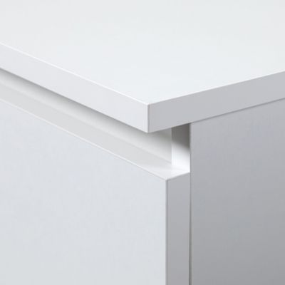 Petite Commode AKORD CL100 Blanche 100 cm 6 tiroirs façade Blanche 100x35x57 cm