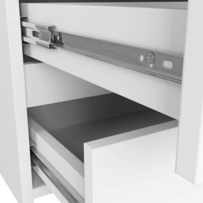 Petite Commode AKORD CL100 Blanche 100 cm 6 tiroirs façade Blanche 100x35x57 cm