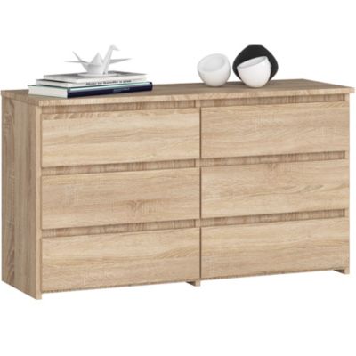 Petite Commode AKORD CL100 Chêne Sonoma 100 cm 6 tiroirs façade Chêne Sonoma 100x35x57 cm