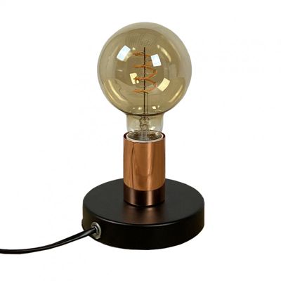 Petite lampe à poser en métal noir et cuivré - ROCKY 4325