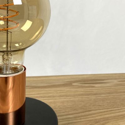 Petite lampe à poser en métal noir et cuivré - ROCKY 4325