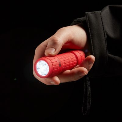 Petite lampe torche LED caoutchoutée rouge Diall 27 lumens