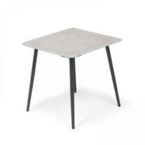 Petite table basse de jardin en acier gris  Oviala