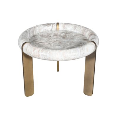 Petite table basse en marbre et métal PROSPER