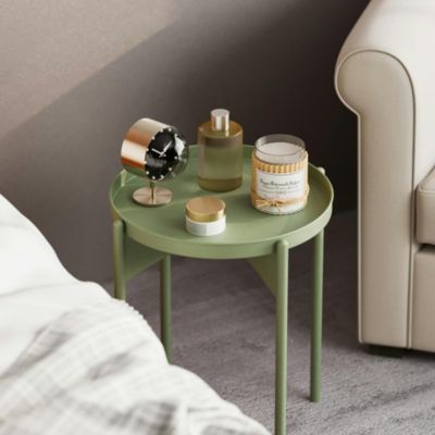 Petite table ronde verte design & plateau assorti SFAX