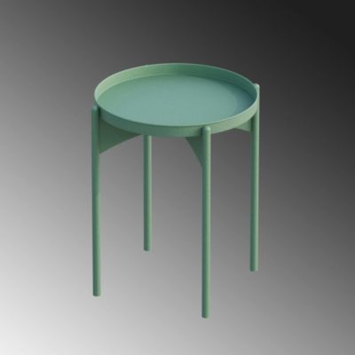 Petite table ronde verte design & plateau assorti SFAX