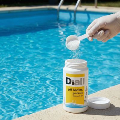 pH Moins Granules 1.5kg pour Piscine Diall