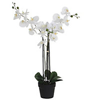 Phalaenopsis artificiel en pot plastique blanc 75 x 51x h.79 cm