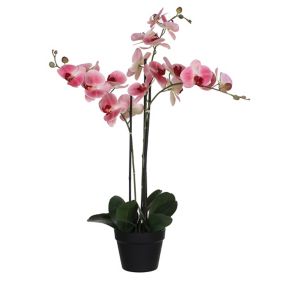 Phalaenopsis artificiel en pot plastique rose 75 x 51x h.79 cm