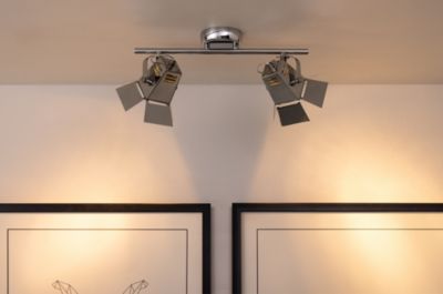 Photo Plafonnier Incl. 2xGU10 LED 5W Métal Chromé