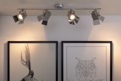 Photo Plafonnier Incl. 4xGU10 LED 5W Métal Chromé