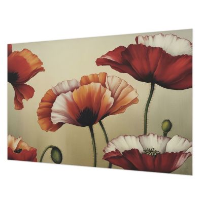 Photomural Intissé Tulup 104x70 cm Coquelicots joyeux Pour Le Salon, Chambre, Cuisine