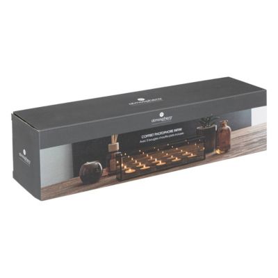 Photophore 5 bougies "Infini" en verre 34x8,2cm noir - Atmosphera
