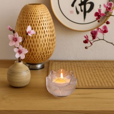 Photophore en verre forme fleur 11cm