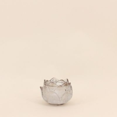 Photophore en verre forme fleur 11cm