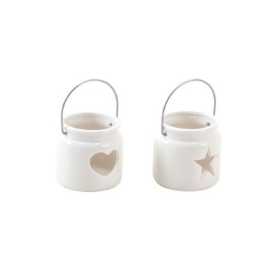 Photophore en verre teinté Noel (Lot de 2)