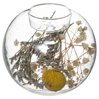 Photophore "Folk" fleurs séchées D10cm - Atmosphera Créateur d'intérieur