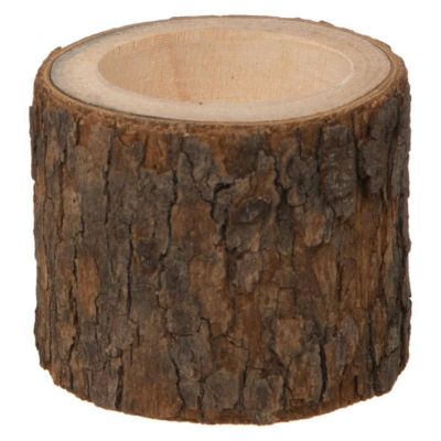 Photophore rondin 5x5cm bois - feeric lights & christmas