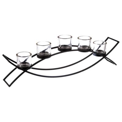 Photophore sur pied - métal - 5 bougies 17x54 cm - Atmosphera