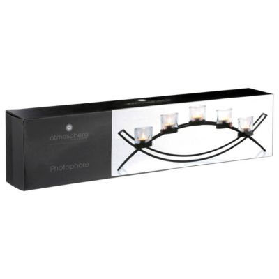 Photophore sur pied - métal - 5 bougies 17x54 cm - Atmosphera