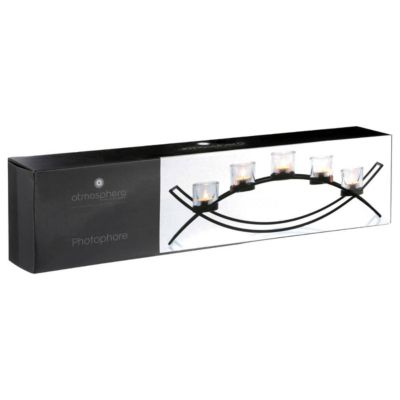Photophore sur pied - métal - 5 bougies 17x54 cm - Atmosphera