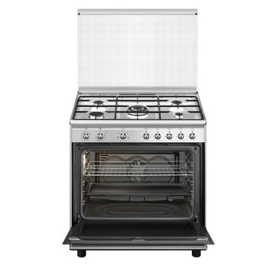 Piano de cuisson gaz 118 L Concerto L. 90 x H. 90 cm CX91GM Smeg noir et inox