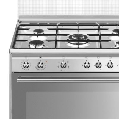 Piano de cuisson gaz 129L Concerto H. 90 cm x l. 60 cm SX91SV9 Smeg inox
