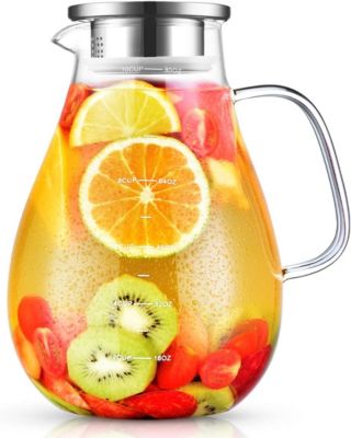 Pichet en Verre de 2,4 L Résistant à la Chaleur