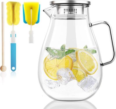Pichet en verre de  2 L avec couvercle filtre