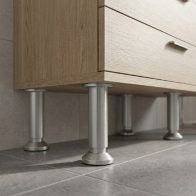 Pied ajustable Diall ø38 x 150-168 mm aluminium mat