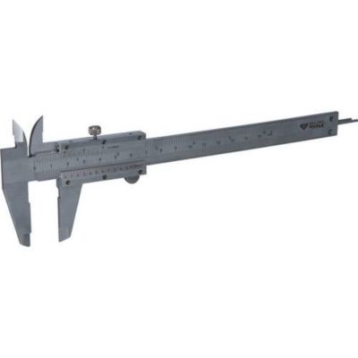 Pied à coulisse de poche 0-150 mm, acier à outils, vis de blocage, étui plastique