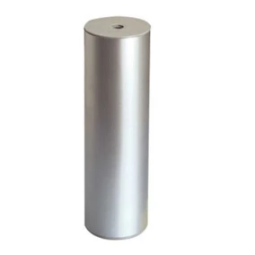 Pied cylindrique H. 120 mm x Ø 38 mm gris alu