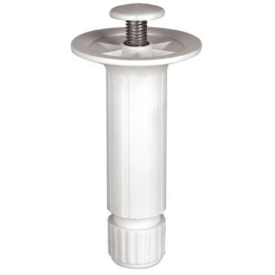 SKIR'CO Lot De 20 Pieds De Meubles Ronds En Plastique Blanc, Diamètre 50 Mm, Hauteur 25 Mm, Pieds De Meubles En Plastique, Vis Incluses