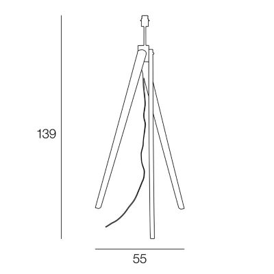 Pied de lampadaire effet bois brut Nuuk Corep E27 60X H.139 cm