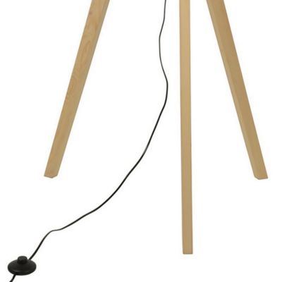 Pied de lampadaire effet bois brut Nuuk Corep E27 60X H.139 cm