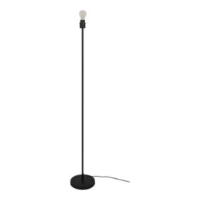 Pied de lampadaire en métal noir E27 H.140cm GoodHome Willet