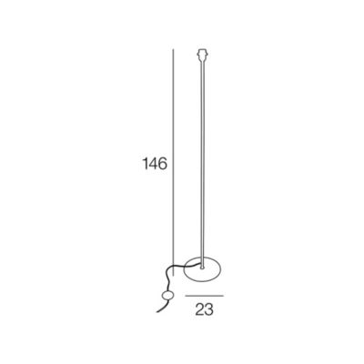Pied de lampadaire métallique blanc Corep Ø23 x H.146cm