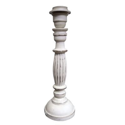 Pied de lampe Colours Rhéa bois blanc h.31 cm