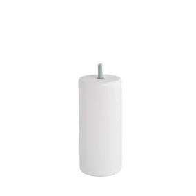 Pied de lit cylindrique en hêtre blanc Bar Plus H. 15 x Ø6,8 cm