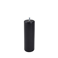 Pied de lit cylindrique en hêtre noir Bar Plus H. 20 x Ø6,8 cm