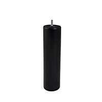 Pied de lit cylindrique en hêtre noir Bar Plus H. 25 x Ø6,8 cm
