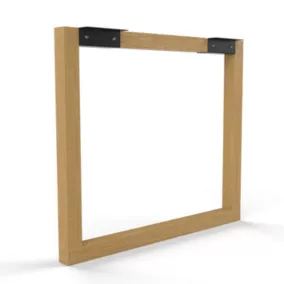 Pied de meuble cadre XL H. 71 cm Cime bois hêtre et métal noir