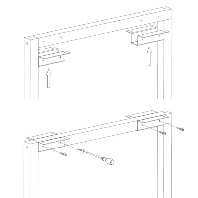 Pied de meuble cadre XL H. 71 cm Cime bois hêtre et métal noir