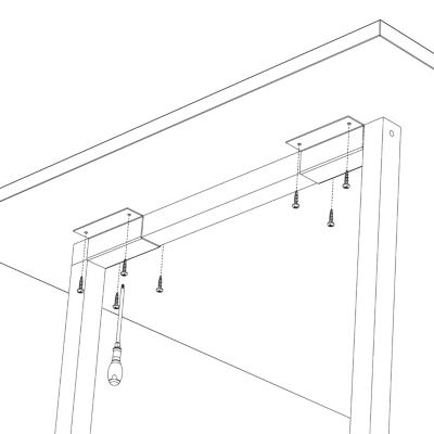 Pied de meuble cadre XL H. 71 cm Cime bois hêtre et métal noir